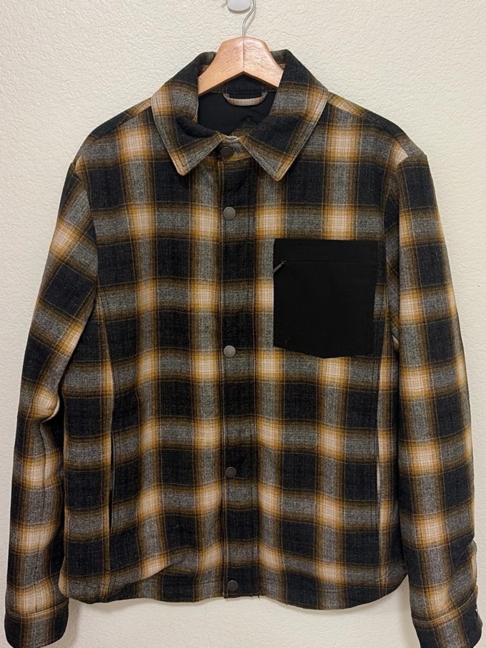 Pendleton Black and Mustard Plaid Heavy Shirt Jacket